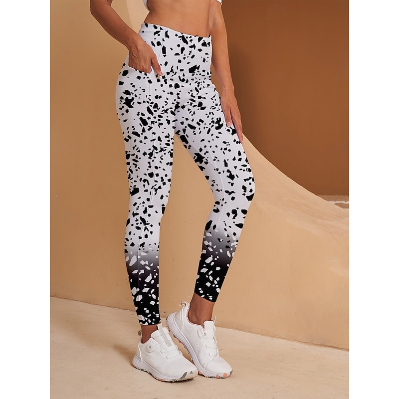 Women's Golf Leggings for Winter Black and White Ladies Golf Attire Clothes Outfits Wear Apparel