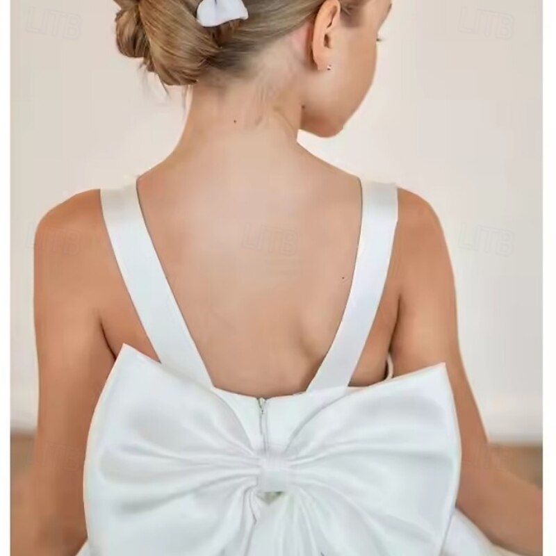 Kids Girls' Party Dress Solid Color Sleeveless Performance Mesh Princess Sweet Mesh Mid-Calf Sheath Dress Tulle Dress Summer Spring Fall kids White Pink3