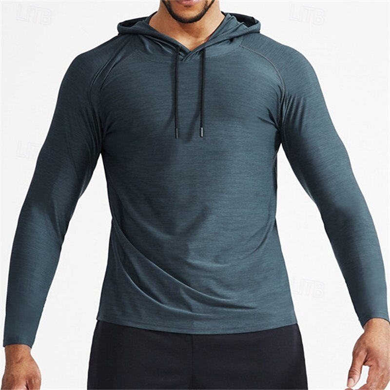 Men's Running T-Shirt Long Sleeve Tee Tshirt Casual Athleisure Fall Solid Colored Quick Dry Breathable Gym Workout Walking Jogging Sportswear Activewear Red Dark Navy Sage4