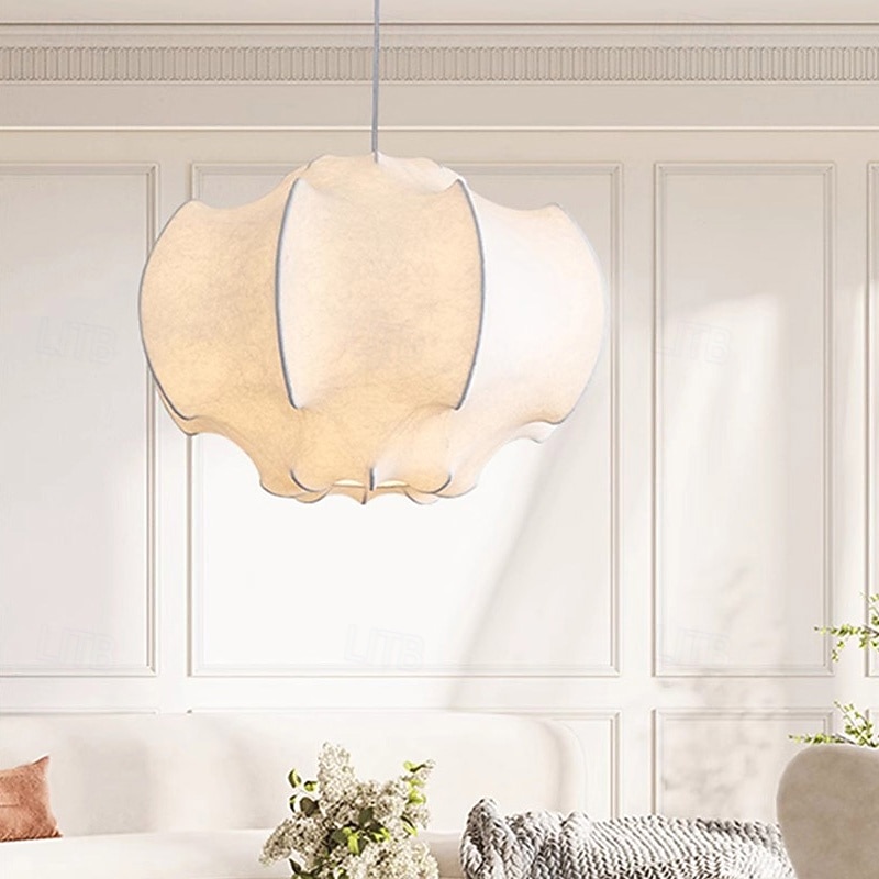 Wabi-sabi Style Silk Pendant Lamp Japanese Lantern Lamp Rustic Drop Ceiling Light Unique Design Hanging Light 85-265V2
