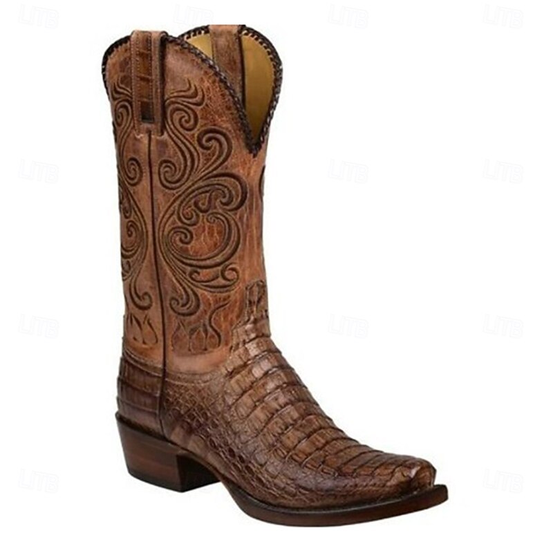 Retro Vintage Hippie 1970s Shoes Western Boot Hippie West Cowboy Jacquard Fancy Dress Men's Carnival Masquerade Vacation Party / Evening Daily Wear Adults' Shoes2