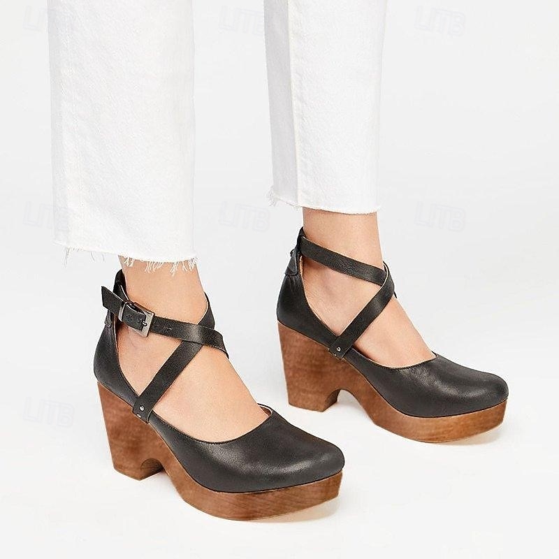 Retro Vintage 1950s Shoes Solid Color Fancy Dress Women's Halloween Carnival Masquerade Performance Casual Daily Bachelorette Party Adults' Shoes2