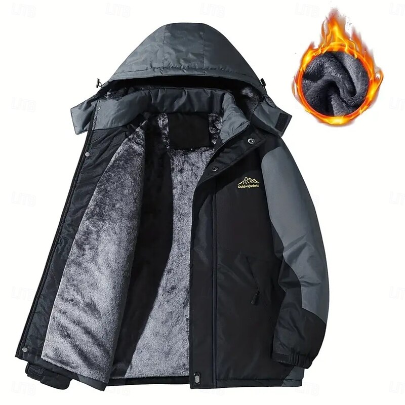 Men's Outdoor Jacket Winter Coat Winter Jacket Zipper Pocket Polyster Pocket Outdoor Casual Daily Regular Fashion Casual Thermal Warm Windproof Winter Plain Black Red Royal Blue Light Sky Blue Puffer