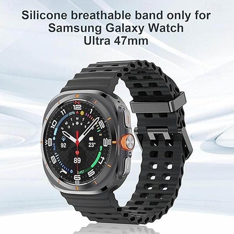 4 Pack Watch Band for Samsung Watch Ultra 47mm Silicone Replacement  Strap Adjustable Ocean Band Wristband2