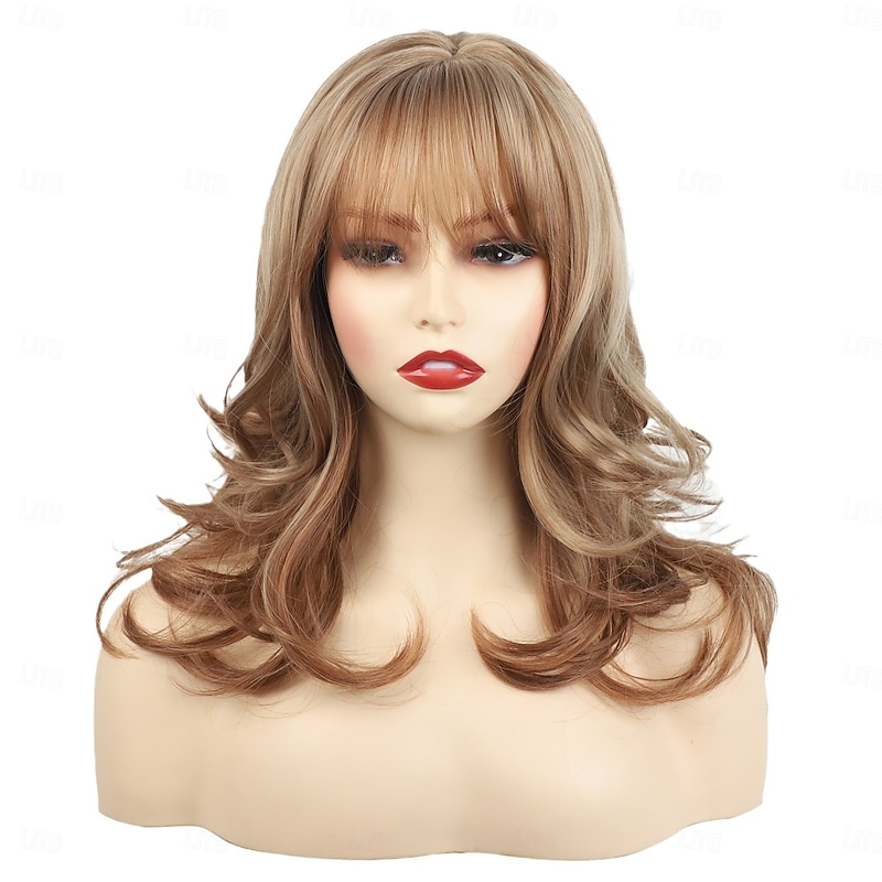 Blonde Wigs for Women Synthetic Wig Wavy Wig Burgundy Black Brown Synthetic Hair Women's Middle Part Heat Resistant For Daily Party2
