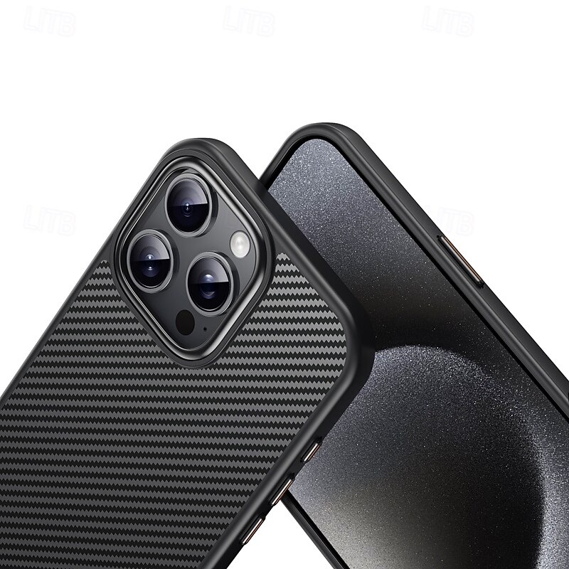 Phone Case For iPhone 16 15 14 Pro Max Plus 13 12 Pro Max Back Cover Magnetic Support Wireless Charging Shockproof Retro TPU Carbon Fiber3