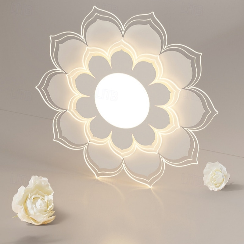 Nordic Style Lotus Design Dimmable Ceiling Lights Metal Painted Finishes Modern Nordic Style 220-240V4