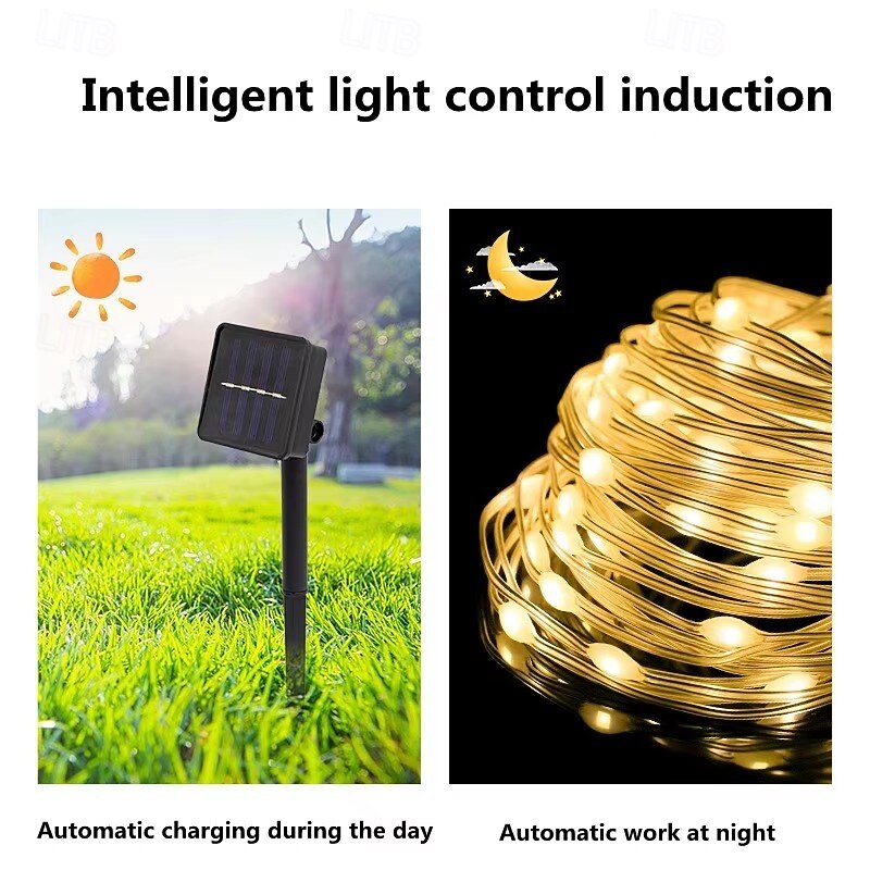 Solar LED String Lights with Remote Control, 100/200/300 LEDs Waterproof Fairy Lights for Christmas, Wedding, Garden, Party & Yard Decor4