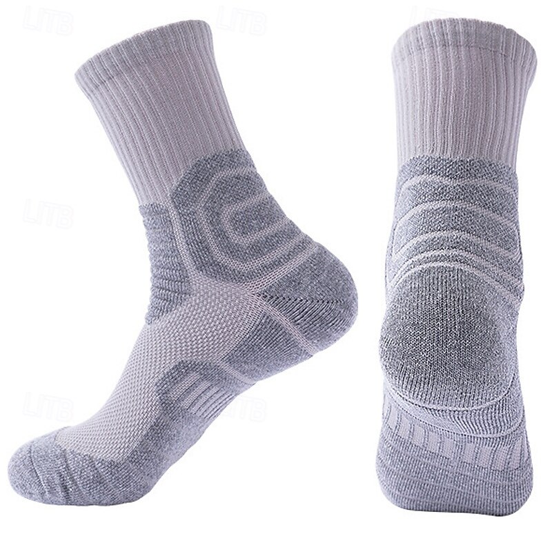 Athletic Sports Socks Running Socks 1 Pair Color Block Men's Socks Anti-Slip Breathable Sweat wicking Comfortable Gym Workout Basketball Football / Soccer Running Jogging Sports Color Block Fashion4