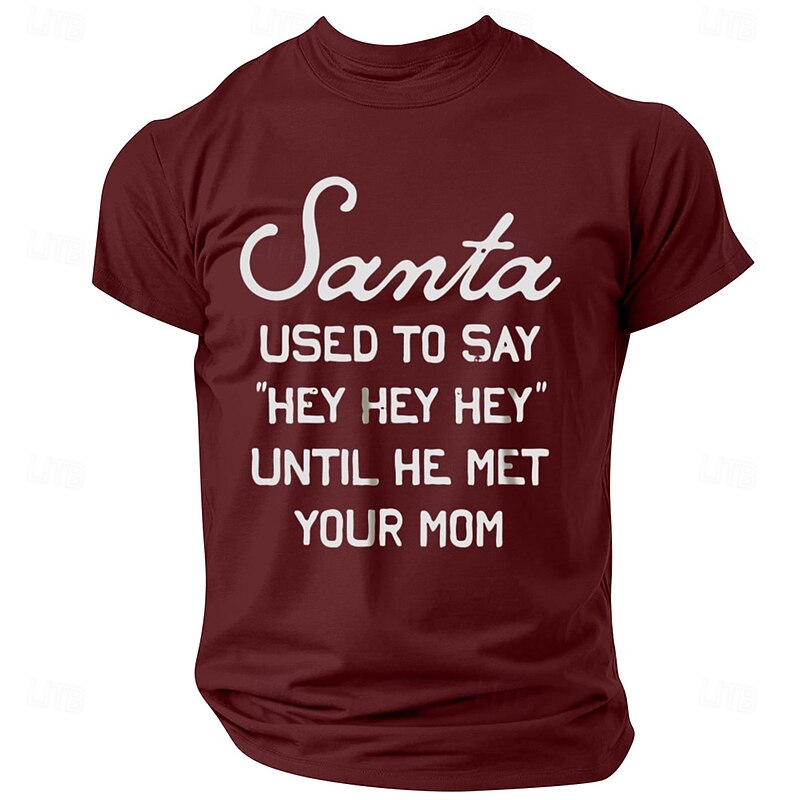 Christmas Men's Text Ugly funny christmas T Shirt 100% Cotton Short Sleeve Graphic Shirt White Wine Red Comfortable Tee Vacation Street Fashion Designer Clothing3