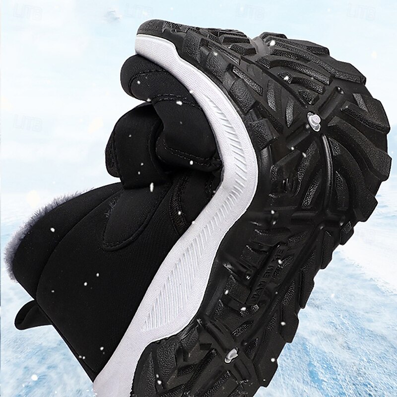 Men's Winter Waterproof Hiking Boots – Non-Slip Sole, Warm Faux Fur Lining, and Hook-and-Loop Closure3