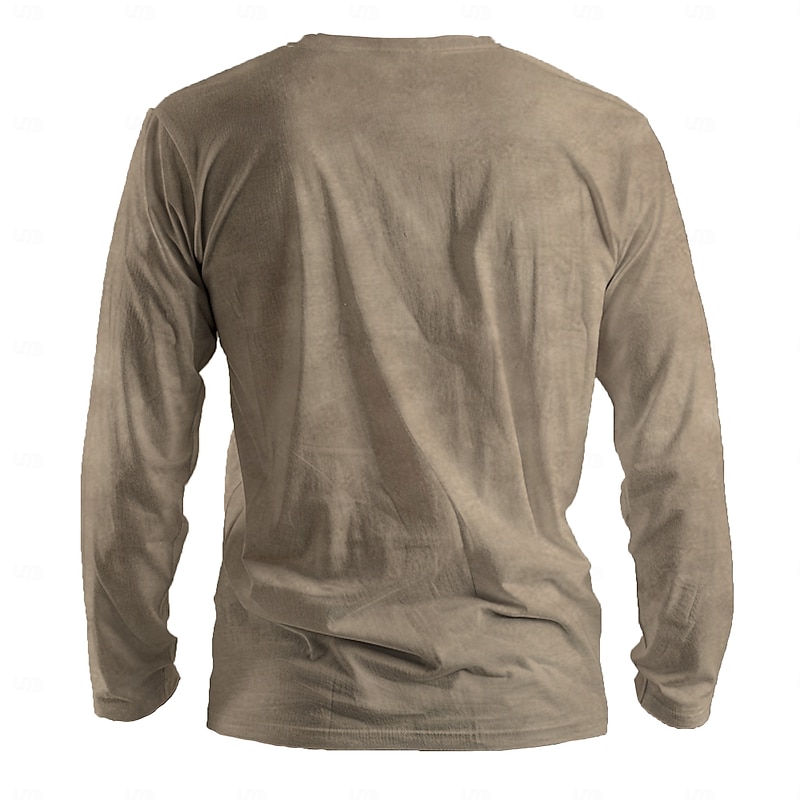 Veterans Day Men's Patriot Patriotic Veteran American US Flag Long Sleeve T shirt Print Shirt Daily Casual Daily Gray Spring Fall Clothing Apparel Normal S M L XL XXL2