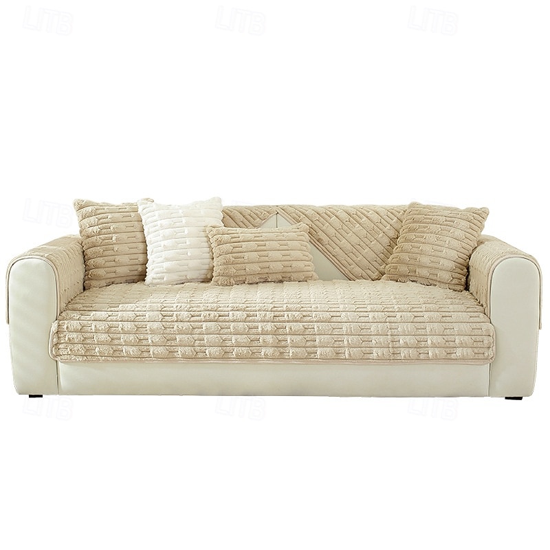 Rabbit Plush Fluffy Sofa Mat Cozy and Soft Couch Cover Perfect for Adding Warmth and Comfort Stylish Furniture Protector for Living Room Decor4