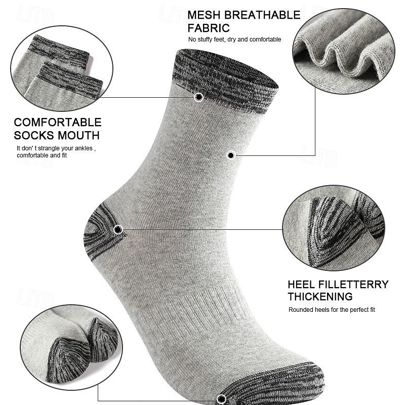 Men's 3 Pack Multi Packs Socks Crew Socks Black White Color Color Block Sports & Outdoor Daily Vacation Basic Medium Spring Fall Fashion Casual2