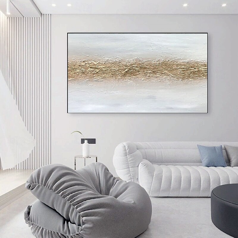 Hand painted 3D Abstract Gold Paintings Gold Painting hand painted Gold Abstract  White Gold Painting  Elegant White and Gold Acrylic Painting  White Gold Abstract Wall Art Gold Foil painting