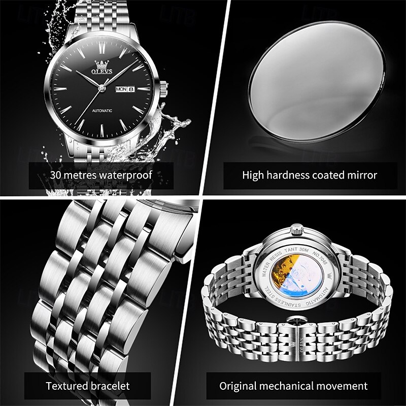 New Olevs Olevs Brand Light Luxury Men'S Business Watch Calendar Week Display Simple Leisure Automatic Mechanical Watch Waterproof Sports Men'S Wristwatch2