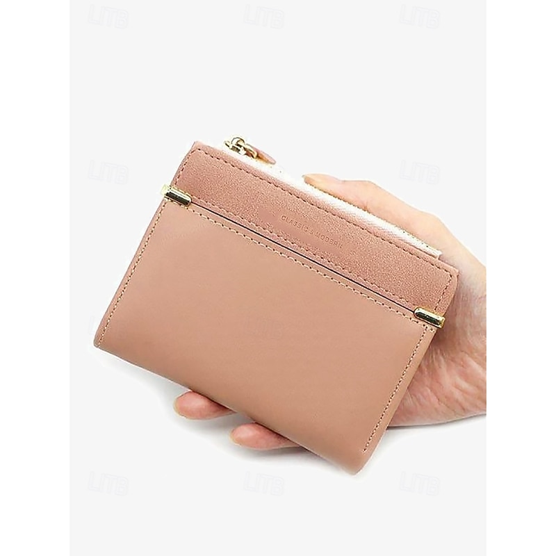 Women's Minimalist Pink Wallet with Zipper Pocket – Slim and Stylish Card Holder for Everyday Use2