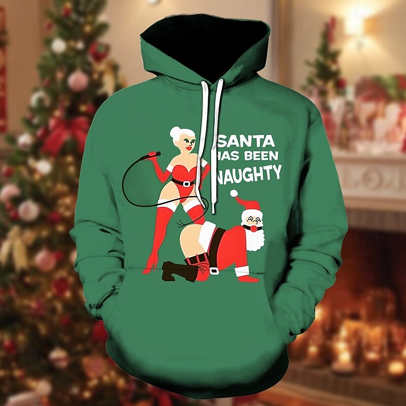 Christmas Santa Claus Hoodie Funny Christmas Hoodie 3D Christmas Front Pocket Graphic For Couple's Men's Women's Adults' Christmas Carnival 3D Print Party Festival2