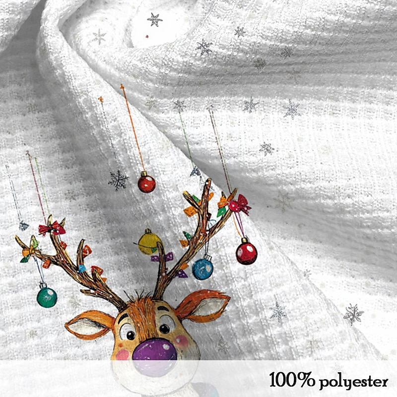 Christmas Men's Christmas animal Henley T Shirt Tree Deer Fashion Daily Funny Print Waffle Henley Long Sleeve White Long Sleeve Henley Collar Zip Quarter Zip Winter Spring &  Fall3