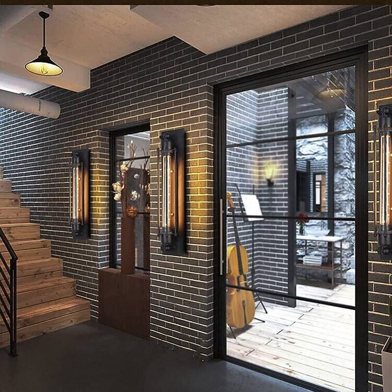 Lightinthebox LED Ceiling Light Wall Light 1 Head Living Room Ceiling Light Retro Industrial Bedroom Balcony Ceiling Lamp Round Top Bar Counter Ceiling Lighting Fixtures 110-240V4