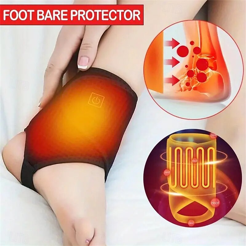 Electric Heated Ankle Wrap Therapy Heat USB Ankle Warmer Foot Ankle Brace with 3 Temperature Settings Pain Relief