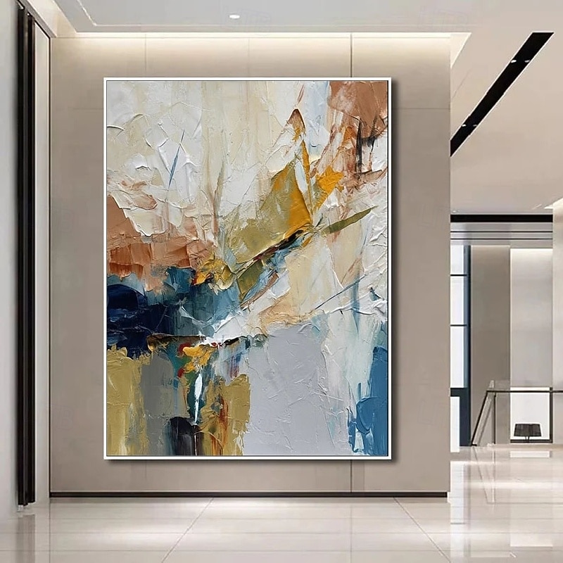 large Handmade Abstract Gold Paintings On Canvas handpainted Rich Textured Acrylic Painting Modern Wall Art Hand Painted Artwork oil painting for Living Room hotel bar Wall Decor4