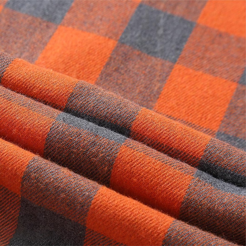 Men's Casual Shirt Flannel Shirt Thick Shirt Flannel Jacket Plaid Sports & Outdoor Street Black Red Blue Purple Long Sleeve Hooded Winter Spring &  Fall Clothing Apparel Check Pattern4