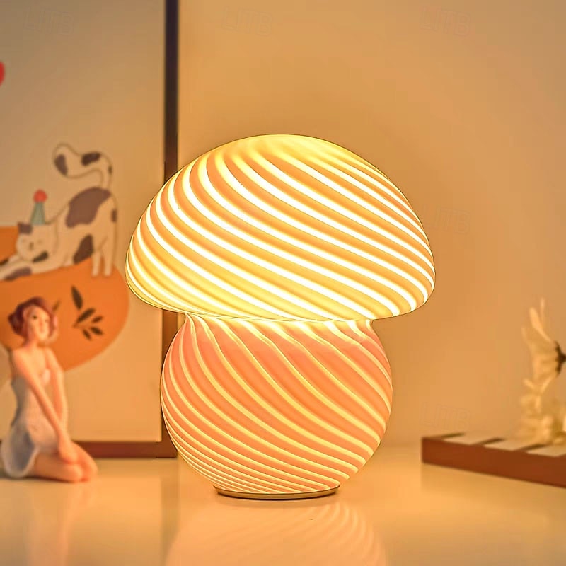 Mushroom Lamp Swirl Lamp 6.3 inch 16 Colors LED Charging Light Bar Table Decor Mood Lights Bedside Night Light4