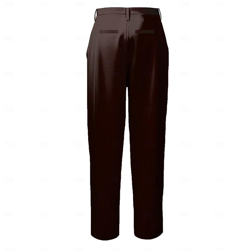 Men's Floral Dress Pants Mid Waist Vintage Casual Outdoor Home Dailywear Zipper Pocket Summer Spring Fall 3D Print Brown2