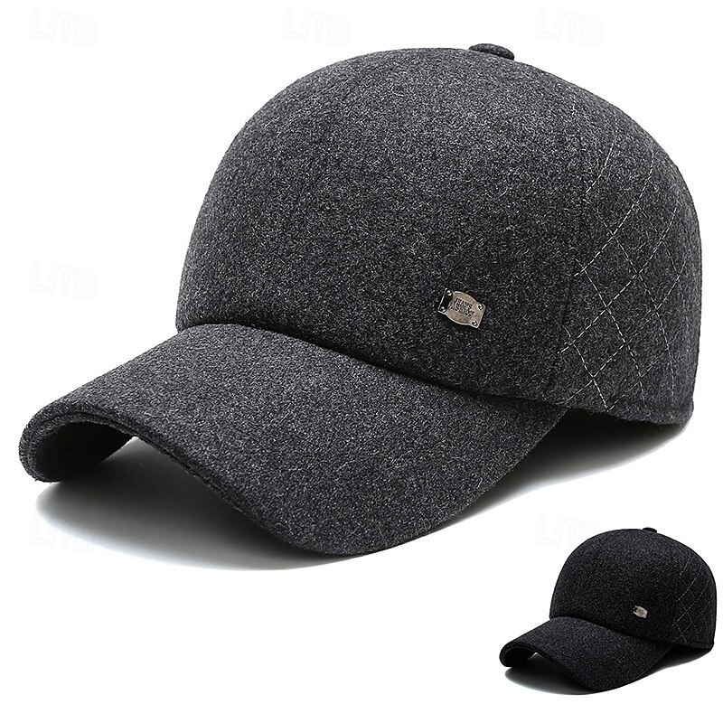 Men's Baseball Cap Sun Hat Black Gray 100% Cotton Fashion Casual Street Daily Geometic Adjustable Sunscreen Breathable