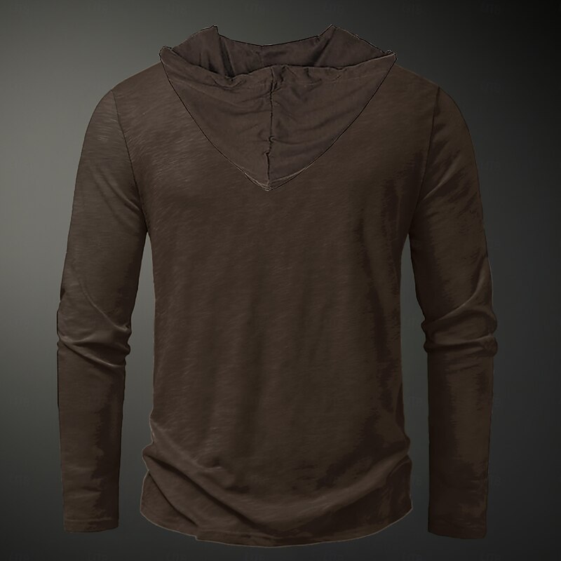 Men's Cowboy Hoodie Hoodies Sweatshirt Cool Daily Long Sleeve Hooded Holiday Streetwear Brown Dark Blue Drawstring Fall Winter Designer4