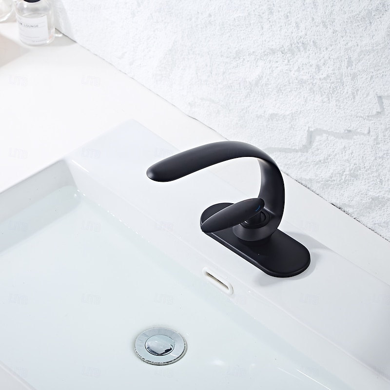 Wash Basin Mixer Tap Creative Design Brushed Gold Basin Mixer Tap Deck Mounted Cold and Hot Bathroom Faucet