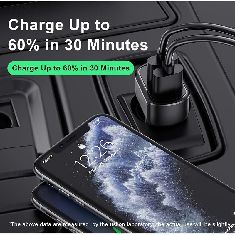 USB C Car Charger PD Car Charger Adapter 3 Ports Mini USB Car Charger 30W Fast Charging Car Adapter2