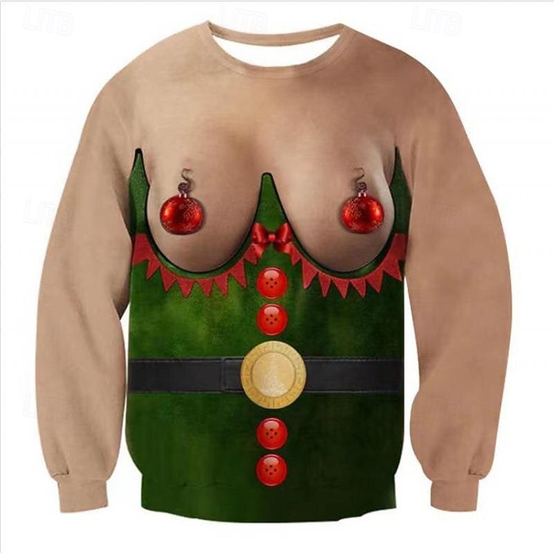 Christmas Santa Claus Pullover Funny Christmas Sweatshirt 3D Print 3D Christmas Funny For Couple's Men's Women's Adults' Christmas Carnival 3D Print Party Festival2