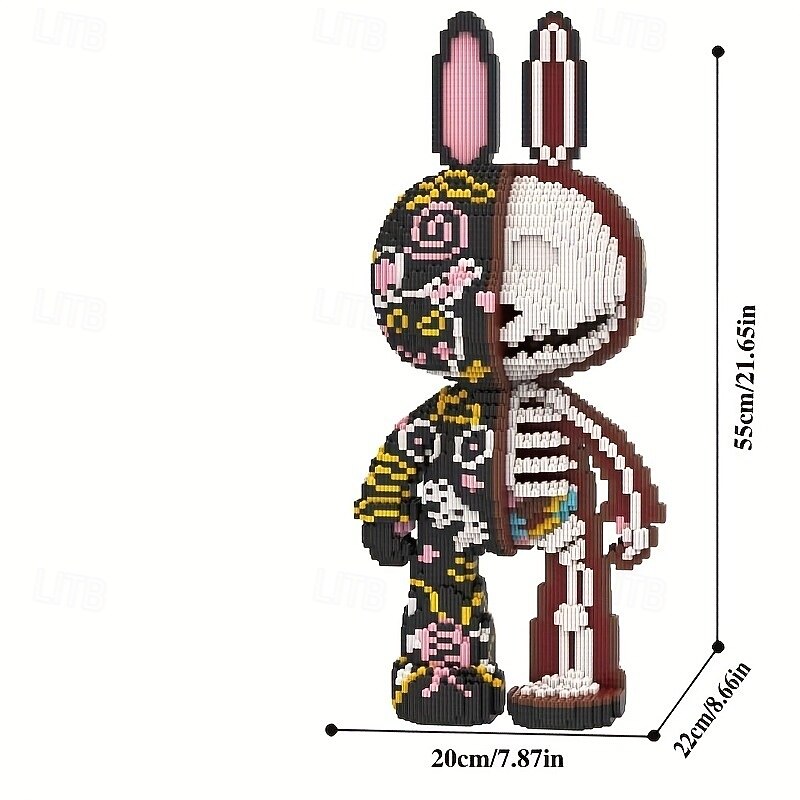 8000 Particles Graffiti Dissected MOMO Rabbit Building Blocks Small Particles Puzzle Assembly Toys Creative Desktop Ornaments4