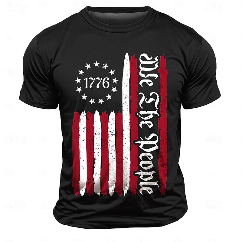 Veterans Day Men's Patriot Patriotic Veteran American US Flag Patriotic T shirt Short Sleeve T shirt 3D Print Crew Neck Shirt Daily Athleisure Sports Outdoor Casual Hiking Dark Brown Black Dark Blue