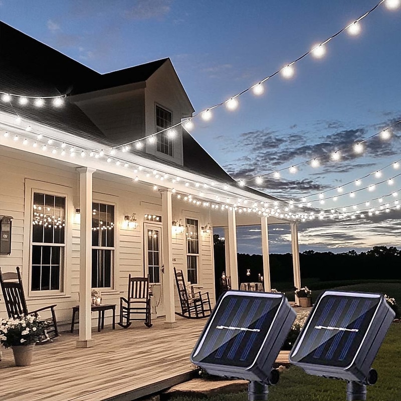 Solar Globe String Lights Outdoor 10M 50LEDs Crystal Ball Wedding Patio Lights, 8 Modes Waterproof for Garden, Lawn, Party, Wedding and Courtyard Decorations3