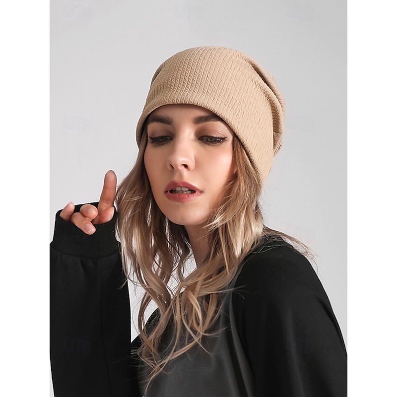 Women's Slouchy Beanie Hat with Textured Knit Design, Casual Lightweight Cap for Autumn and Winter Fashion3