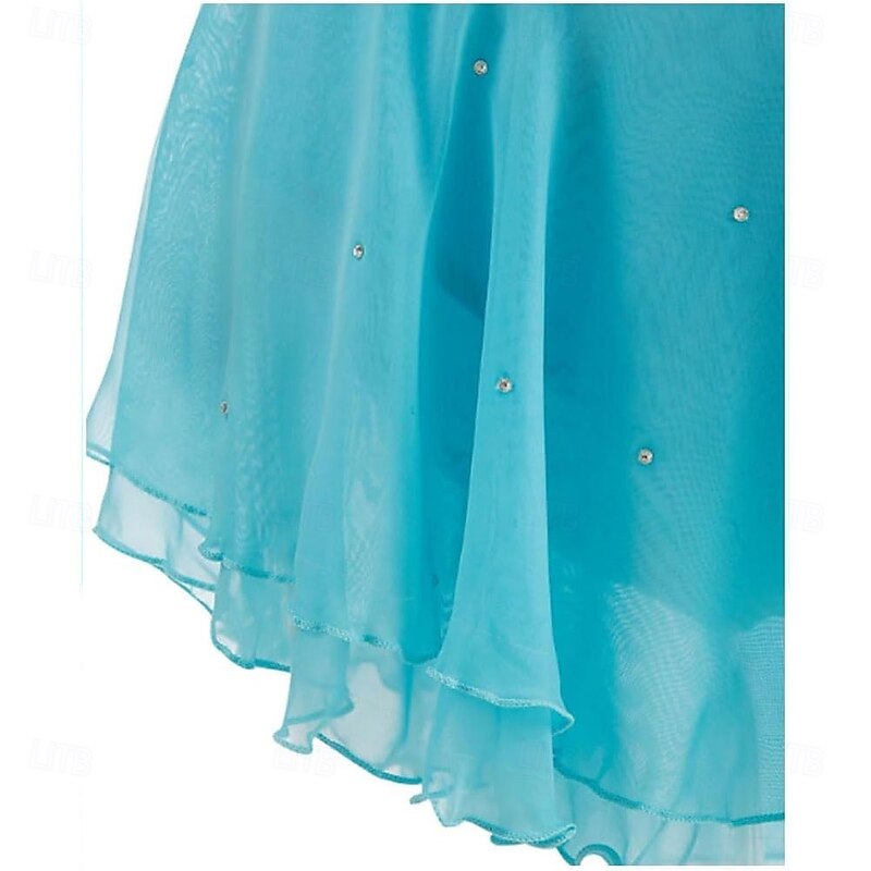 Figure Ice Skating Dresssleeveless Leotard Competition Rhinestones Ice Skating Dance Dresses Costume for Kids Girls Women's4