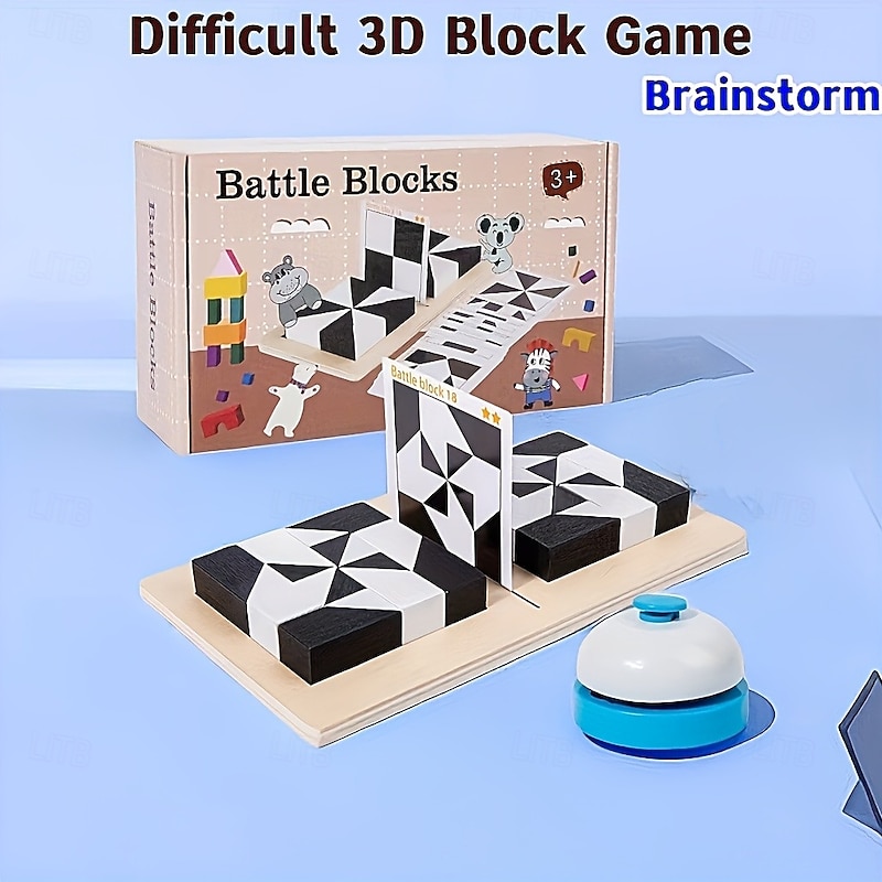 3D Difficult Block Game Show Your IQ To The Fullest Putt These Geometric Objects Together To Form A Whole According To The Card's Requirements Holiday Gift halloween christmas gift4