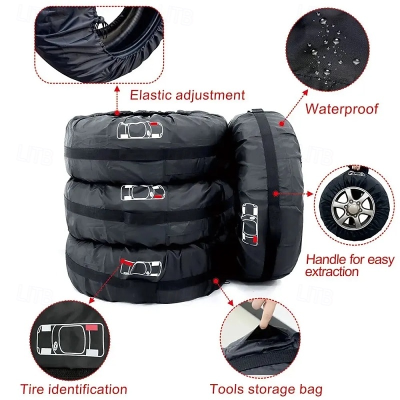 Universal Spare Tire Cover Case Polyester Car Tyre Storage Bags Automobile Tyre Accessories Auto Vehicle Wheel Protector3