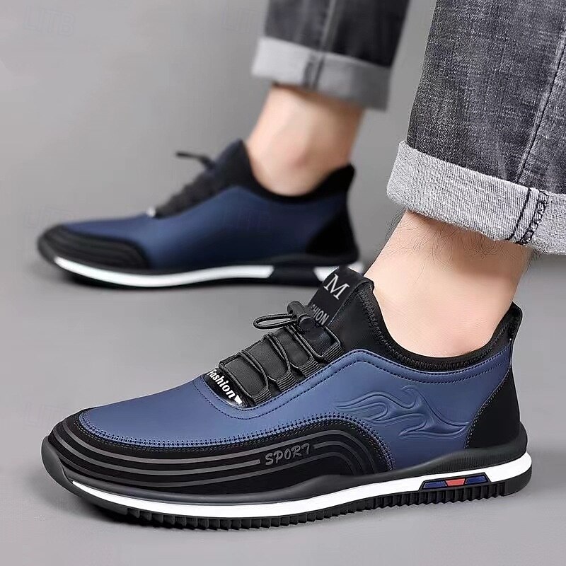 Men's Blue Athletic Sneakers - Lightweight Running Shoes with Flame Design, Comfortable Sport Trainers for Gym and Outdoor Activities4