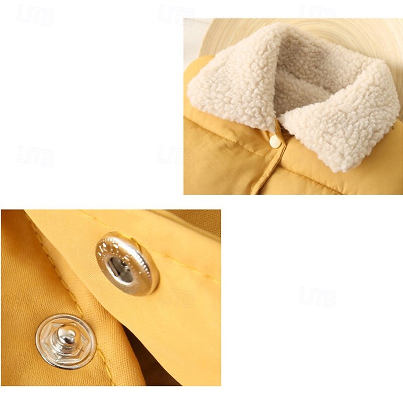 Child's Girls' Vest Coat Solid Color Neutral Pocket School Coat Outerwear 4-12 Years Fall Black White Yellow3