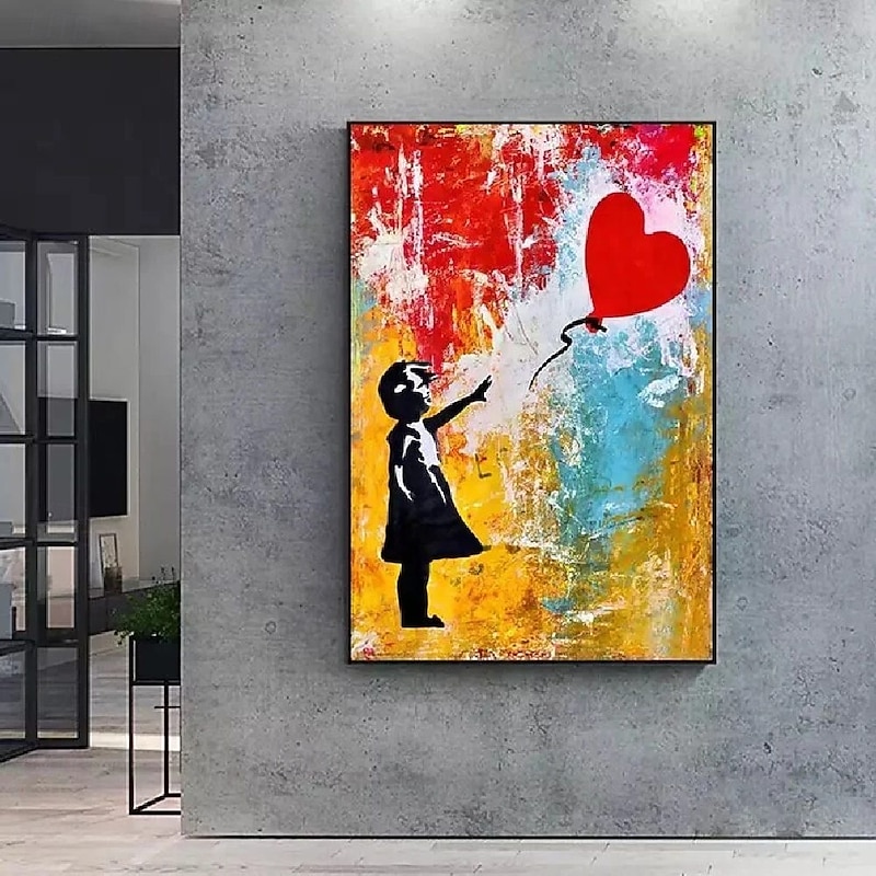 Graffiti art oil painting handmade Cute Love Painting Canvas girl painting Wall Art painted pop art oil painting office wall art decoration painting for bedroom living room decora home chrismas gift4