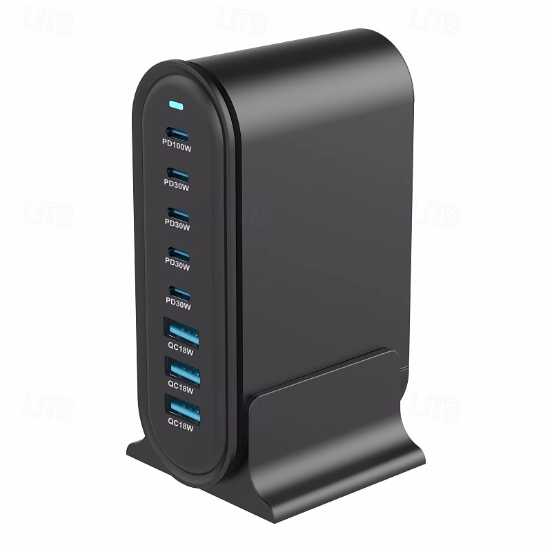 268W Multi-Port USB Charger USB C Fast Charger 8-Port Charging Station Hub Fast Compact GaN Charger Power Adapter3