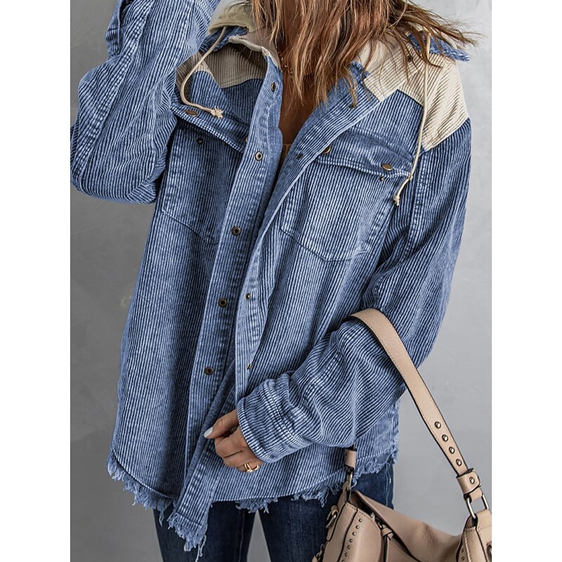 Women's Casual Jacket Outdoor Street Daily Wear Fall Winter Regular Coat Regular Fit Thermal Warm Breathable Stylish Casual Jacket Long Sleeve Solid Color with Pockets Pink Blue Green3