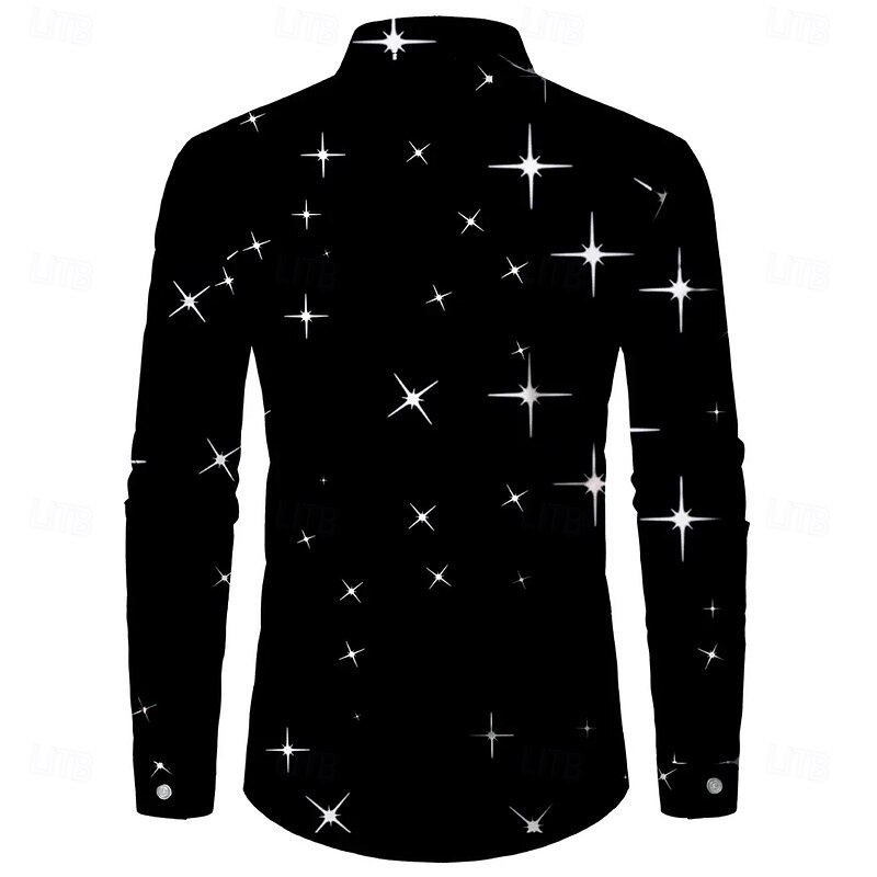 Christmas Men's Christmas Costume Dress Shirt Button Up Shirt Long Sleeve Casual Party Evening Wear Daily Festival Fall Winter Spring & Summer Shirt Collar Button Up 3D Print Black Red Blue Green2