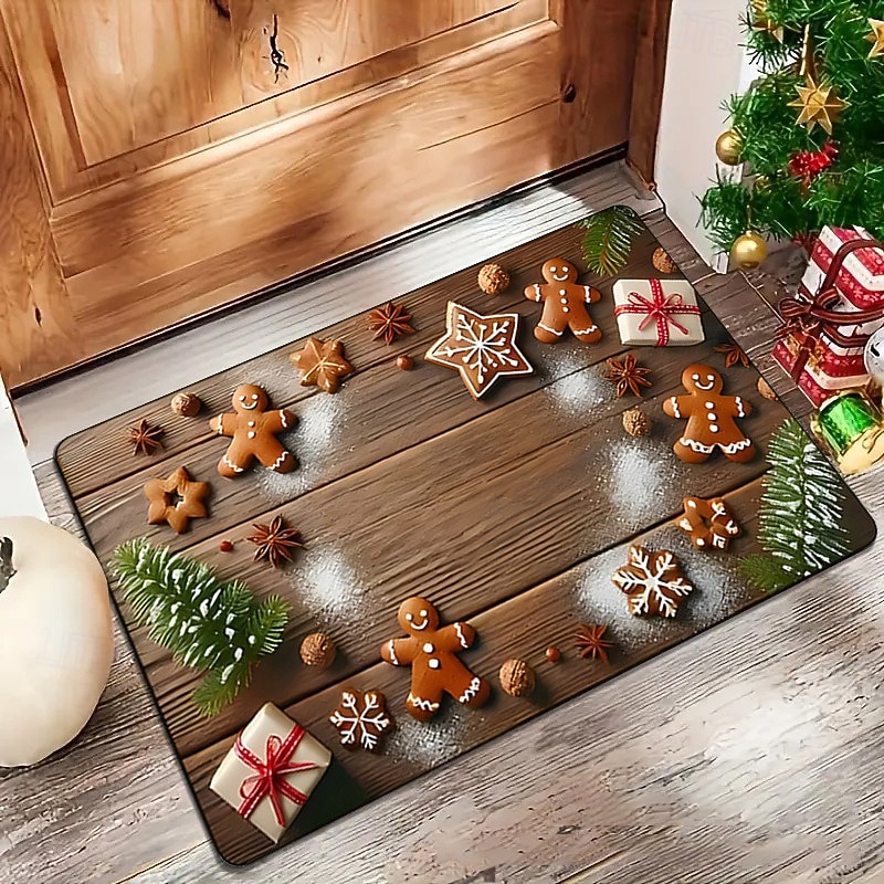 Christmas Gnome Xmas Doormat Kitchen Mat Floor Mat Non-Slip Area Rug Oil Proof Rug Indoor Outdoor Mat Bedroom Decor Bathroom Mat Entrance Rug4