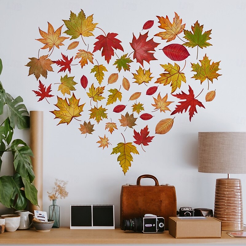 Wall Tattoo Maple Leaves Wall Sticker Wall Decoration for Living Room Bedroom Sofa Background Wall Sticker Children's Room Girls and Boys Wall Sticker DIY Wall Art Decor3