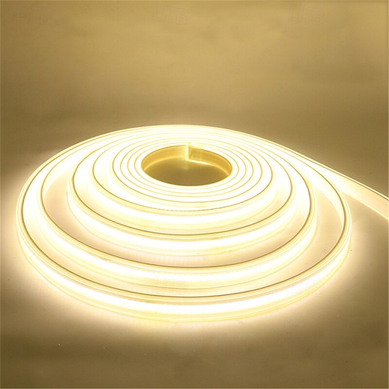 COB LED Strip Lights, 360 LEDs/m Waterproof Outdoor Decor, Flexible High-Brightness Ribbon Light, 3000K/4000K/6000K, 220V3